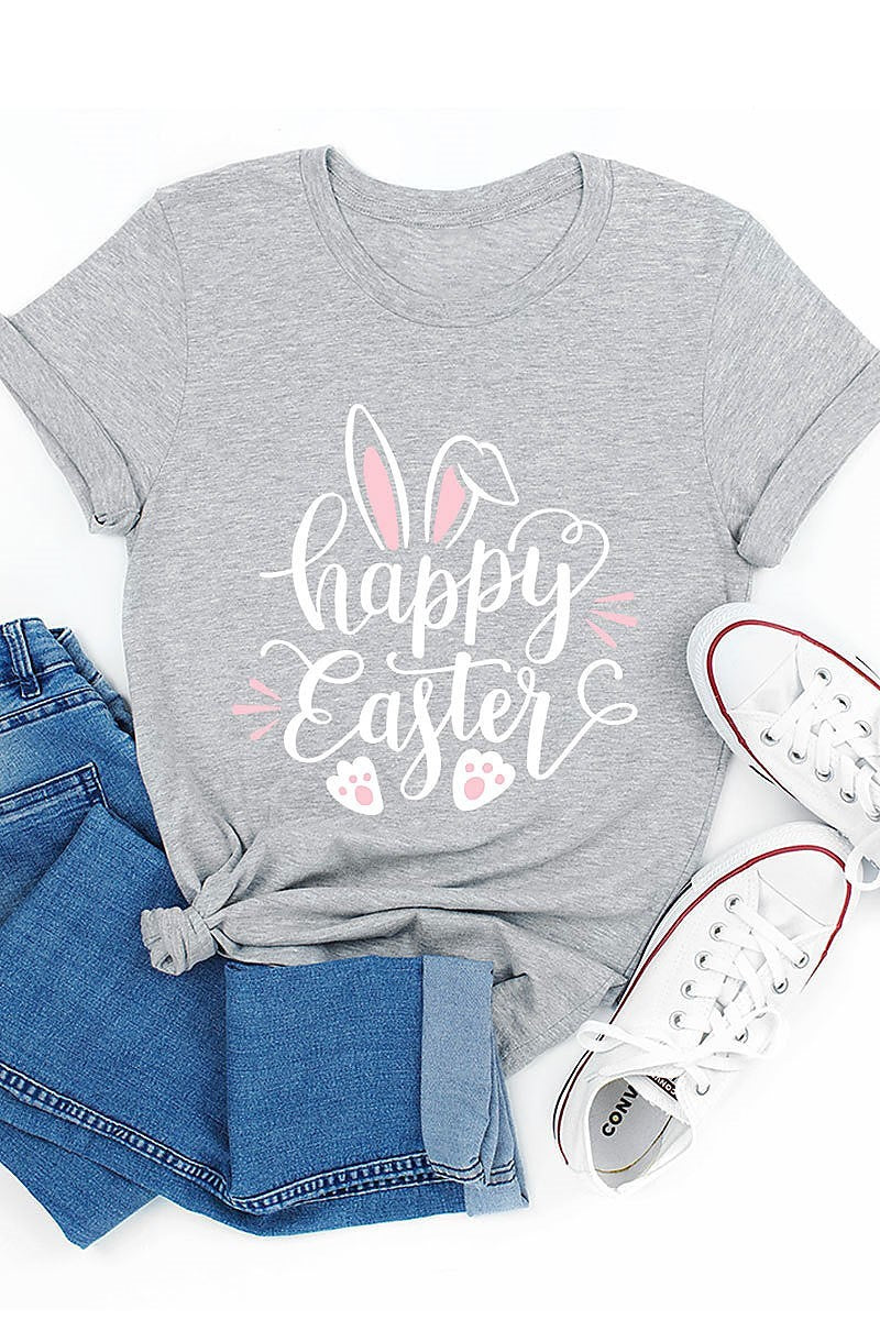 Happy easter bunny graphic top (EF3738)