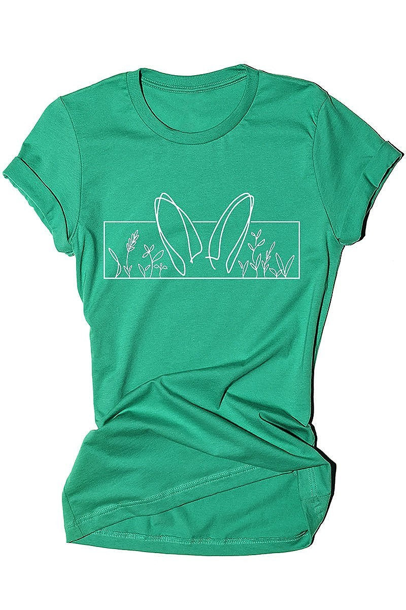 Bunny ears flowers graphic top (EF3736)