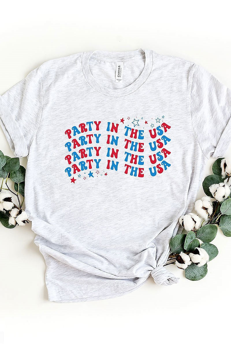 Party in the usa graphic top (EF3873)